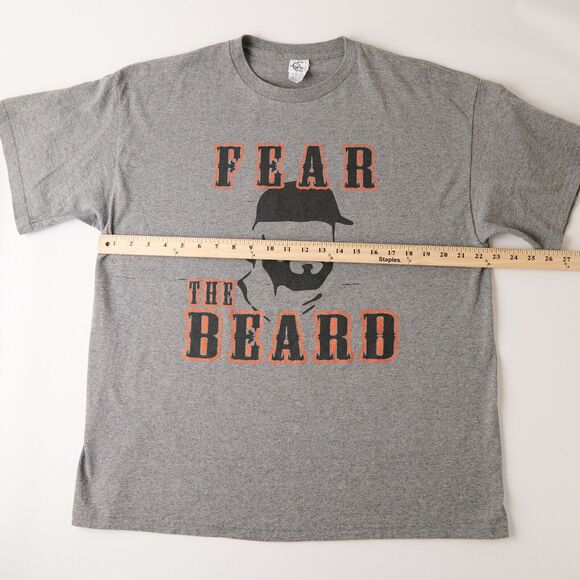 Vtg 2010s Fear The Beard T-Shirt Men's XL MLB San Francisco Giants Baseball Y2K - Picture 4 of 11